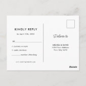 Elegant Floral Wedding PSVP ポストカード (裏面)