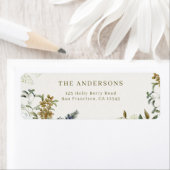 Elegant Floral Wedding Return Address Label  ラベル (インサイチュ)