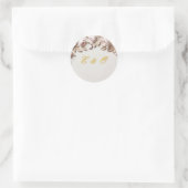 Elegant Floral Wedding Round Sticker ラウンドシール (バッグ)
