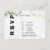 Elegant Floral Wedding RSVP Card  (正面)