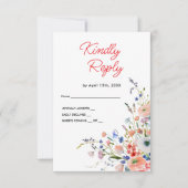 Elegant Floral Wedding RSVP Card (正面)