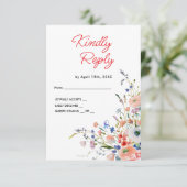 Elegant Floral Wedding RSVP Card (スタンド正面)