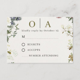 Elegant Floral Wedding RSVP Card | Watercolor 