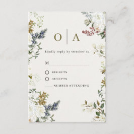 Elegant Floral Wedding RSVP Card | Watercolor 