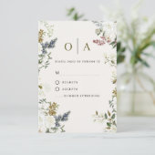 Elegant Floral Wedding RSVP Card | Watercolor  (スタンド正面)