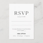 Elegant Floral Wedding RSVP Card with Meal Choice (正面)