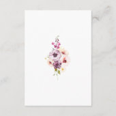 Elegant Floral Wedding RSVP Card with Meal Choice (裏面)