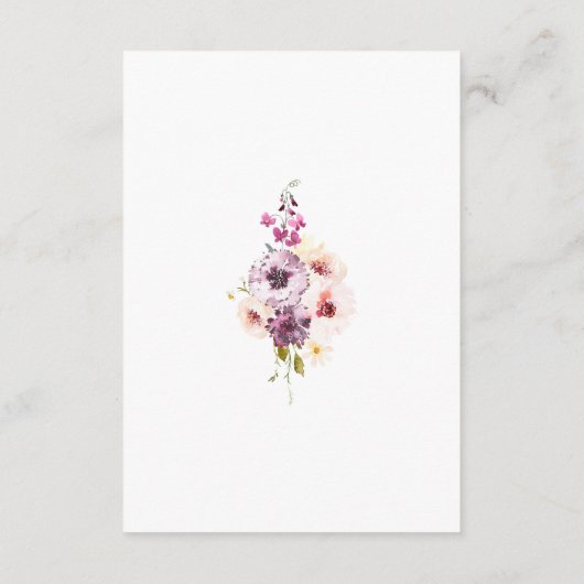 Elegant Floral Wedding RSVP Card with Meal Choice (裏面)