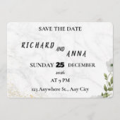 Elegant Floral Wedding Save the Date Card  セーブザデート (正面)