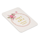 Elegant Floral Wedding Save the Date Magnet マグネット (右側)