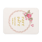 Elegant Floral Wedding Save the Date Magnet マグネット (横)