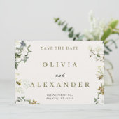 Elegant Floral Wedding Save the Date | Watercolor  招待状 (スタンド正面)