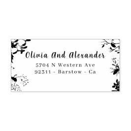 Elegant Floral Wedding Self‑Inking Rubber Stamp |  セルフインキングスタンプ
