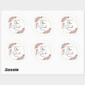Elegant Floral Wedding Sticker ラウンドシール (シート)