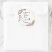 Elegant Floral Wedding Sticker ラウンドシール (バッグ)