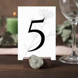 Elegant Floral Wedding Table Number テーブルナンバー