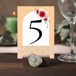 Elegant Floral Wedding Table Number Card テーブルナンバー