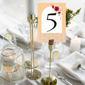 Elegant Floral Wedding Table Number Card テーブルナンバー