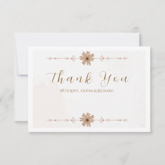 Elegant Floral Wedding Thank You Card サンキューカード