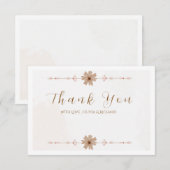Elegant Floral Wedding Thank You Card サンキューカード (正面/裏面)