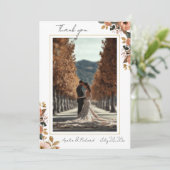 Elegant Floral Wedding Thank You Card  サンキューカード (スタンド正面)