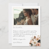 Elegant Floral Wedding Thank You Card  サンキューカード (裏面)