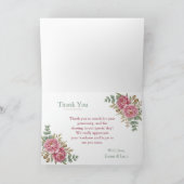 Elegant Floral Wedding Thank You Card サンキューカード (内部)