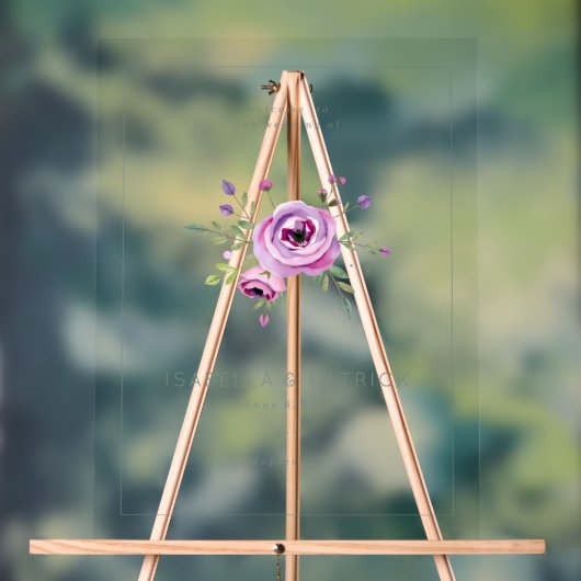 Elegant Floral Wedding Welcome アクリルサイン (ニュートラル)