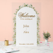 Elegant Floral Wedding Welcome Sign - Custom Made アクリルサイン (ウェディング)