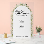 Elegant Floral Wedding Welcome Sign - Custom Made アクリルサイン (ウェディング)