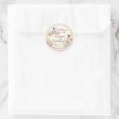 Elegant Floral Wedding Welcome Sticker ラウンドシール (バッグ)