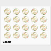 Elegant Floral Wedding Welcome Sticker ラウンドシール (シート)