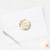 Elegant Floral Wedding Welcome Sticker ラウンドシール (封筒)