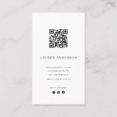 Elegant Floral Wellness Business Card with QR Code 名刺 (裏面)