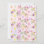 Elegant Floral with Butterflies Party Baby Shower  招待状 (裏面)