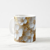 Elegant Floral Wooden Tray & Matching Mug Set コーヒーマグカップ (正面左)