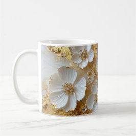 Elegant Floral Wooden Tray & Matching Mug Set コーヒーマグカップ