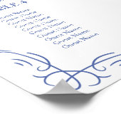 Elegant Floral Wreath Wedding Seating Chart ポスター (角)