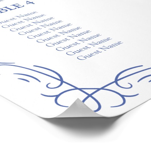 Elegant Floral Wreath Wedding Seating Chart ポスター (角)