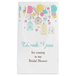 Elegant Floral Yellow and Pink Bridal Shower スモールペーパーバッグ