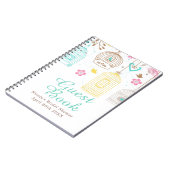 Elegant Floral Yellow and Pink Bridal Shower ノートブック (左側)