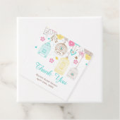 Elegant Floral Yellow and Pink Bridal Shower フェイバータグ (インサイチュ)