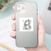 Elegant Floral Your Monogram B Vinyl Stickers シール (スマートフォン)