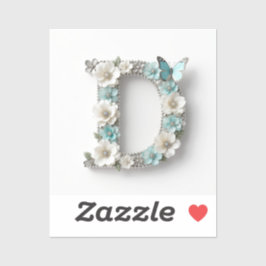 Elegant Floral Your Monogram D Vinyl Stickers シール