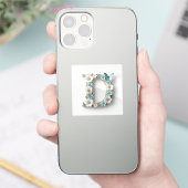Elegant Floral Your Monogram D Vinyl Stickers シール (スマートフォン)