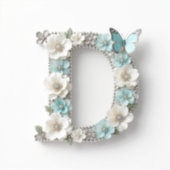 Elegant Floral Your Monogram D Vinyl Stickers シール (正面)