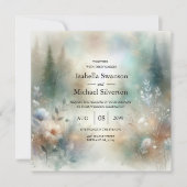 Elegant Florals in a Woodland Realm Wedding 招待状 (正面)