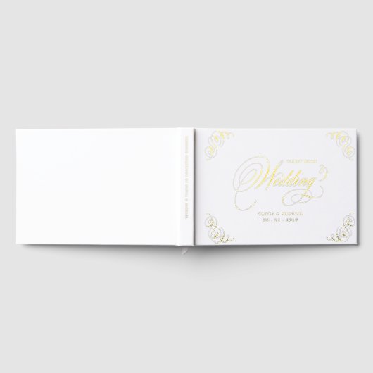 Elegant flourish calligraphy wedding guest book ゲストブック (全面)