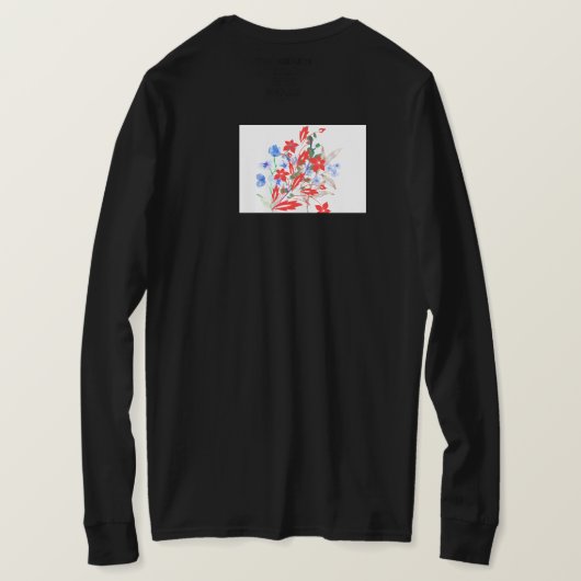 Elegant Flower and Leaves Artwork | Minimal  Tシャツ (デザイン裏面)