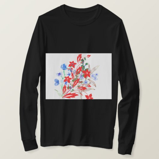 Elegant Flower and Leaves Artwork | Minimal  Tシャツ (デザイン正面)